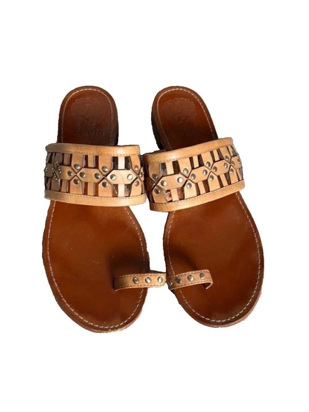 Vince Camuto Lexiea Toe Loop Flat studded Sandal Size 8